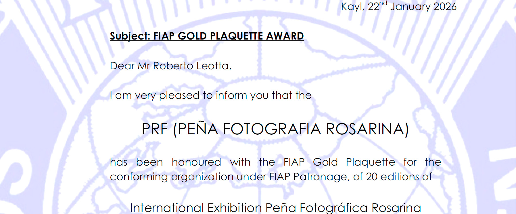 Distinci&oacute;n FIAP